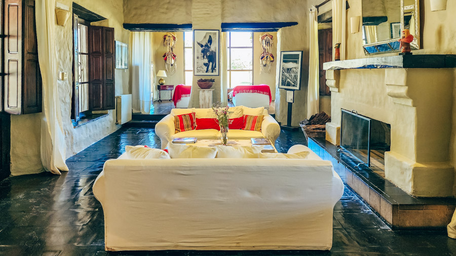 Living room of the House of Jasmines, one of the most exclusive lodges in northwest Argentina.